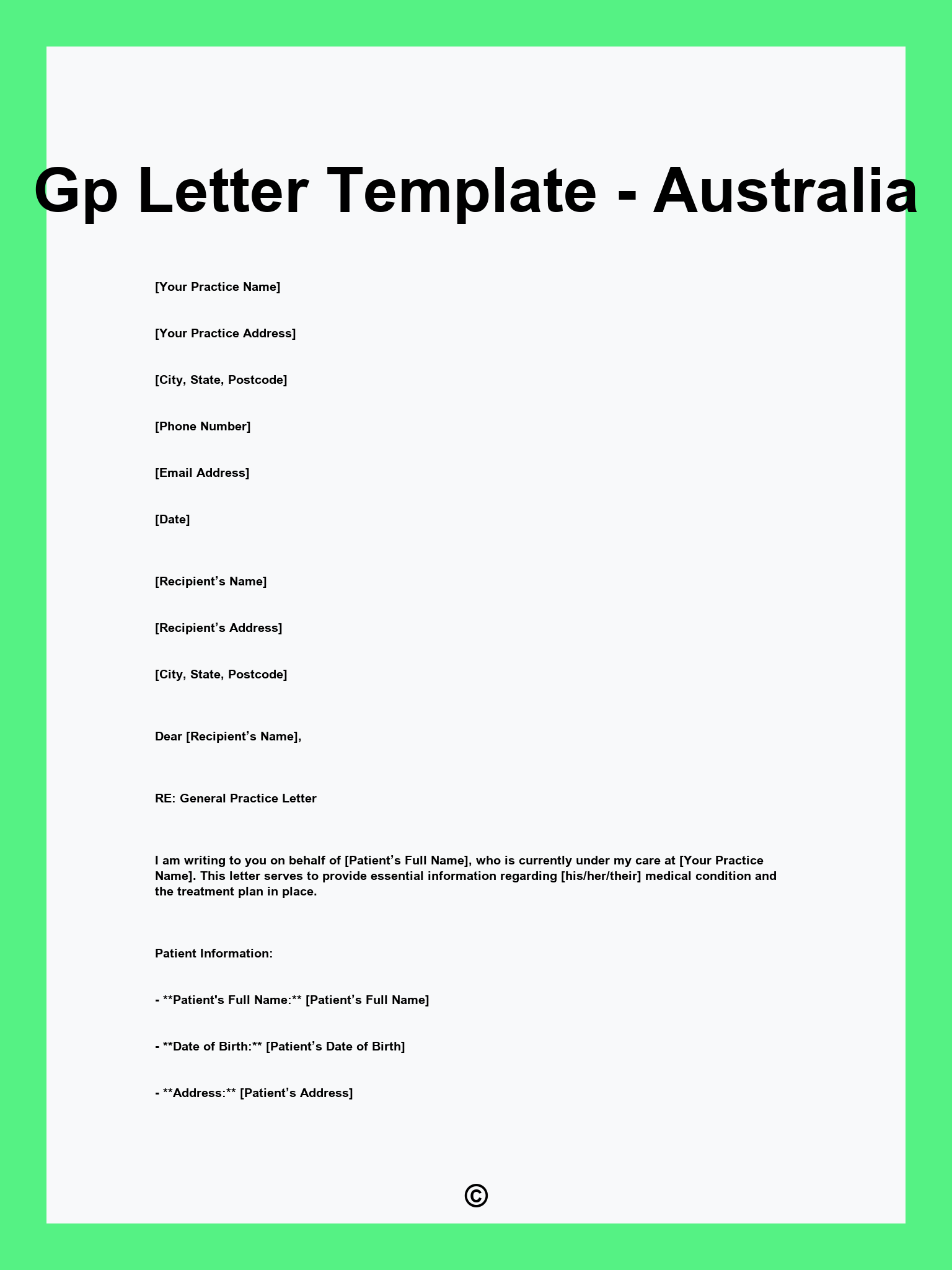 Gp Letter Template - Australia